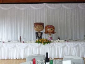 bride and groom backdrop